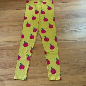 Mini Boden 13-14Y 164 Gold Apple Print Kids Leggings Pants New Without Tags